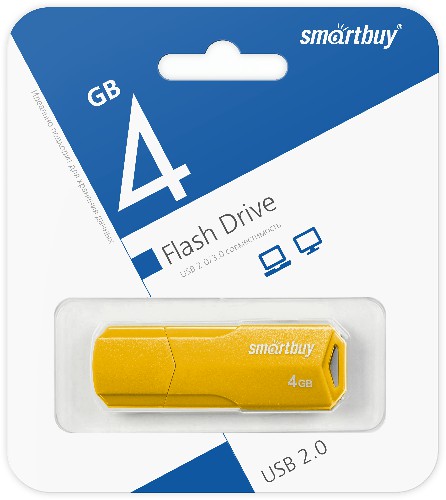 USB  4GB  Smart Buy  Clue  жёлтый