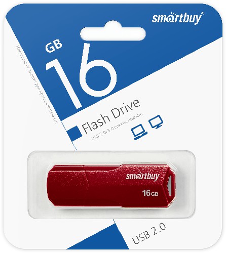 USB  16GB  Smart Buy  Clue  бордовый