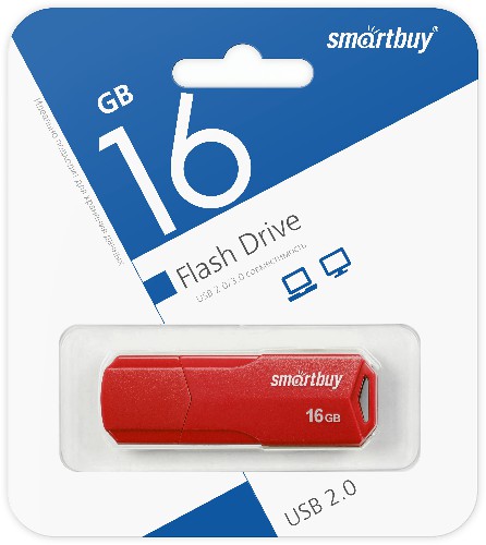 USB  16GB  Smart Buy  Clue  красный