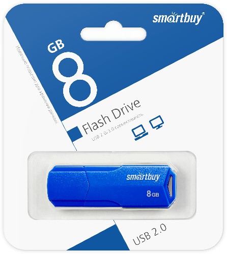 USB  8GB  Smart Buy  Clue  синий