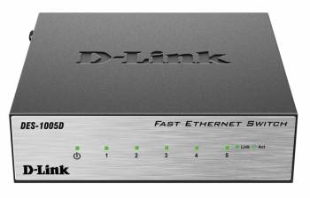 Коммутатор D-LINK DES-1005D/O2B 5x100Mb неуправляемый (1/10)