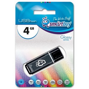 USB  4GB  Smart Buy  Glossy  чёрный
