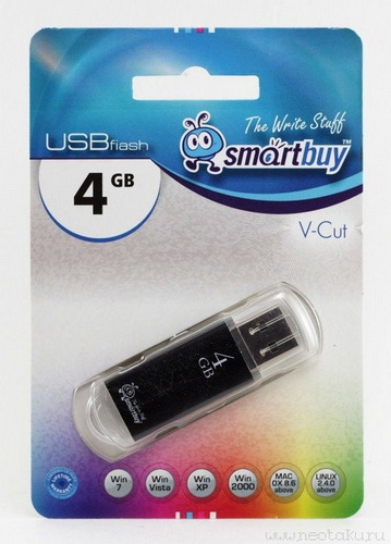 USB  4GB  Smart Buy  V-Cut  чёрный