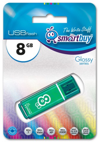 USB  8GB  Smart Buy  Glossy  зелёный