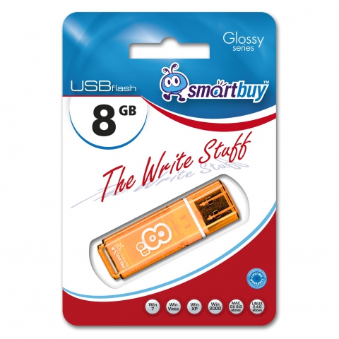 USB  8GB  Smart Buy  Glossy  оранжевый