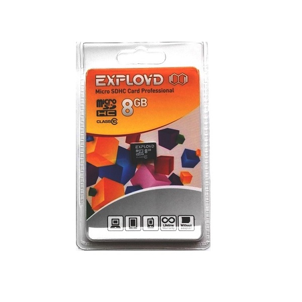 MicroSD  8GB  Exployd Class 10 без адаптера
