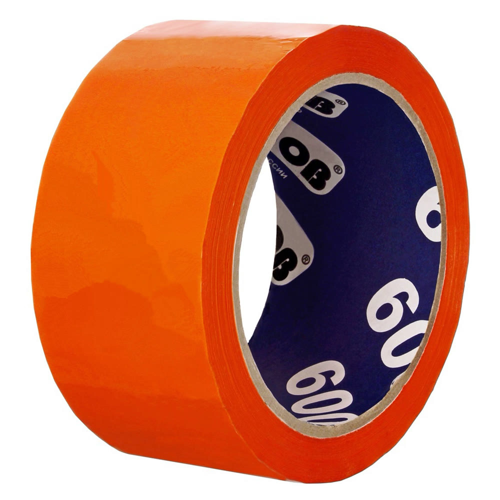 Клейкая лента упаковочная 48 мм х 36 м UNIBOB 600 (оранжевая)