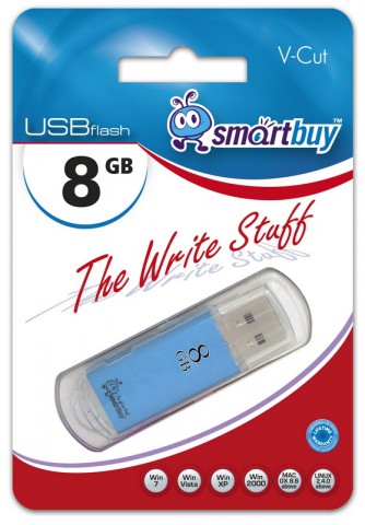 USB  8GB  Smart Buy  V-Cut  синий