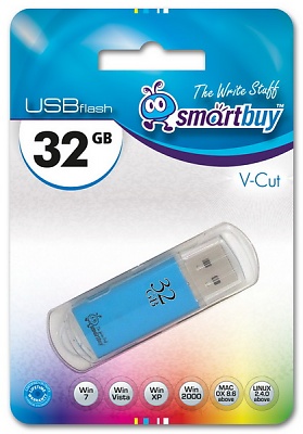 USB  32GB  Smart Buy  V-Cut  синий