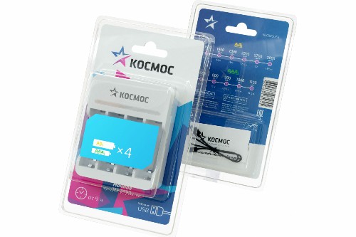 Зарядное устройство КОСМОС KOC803USB 1-4 AA/AAA питание от USB шнур.