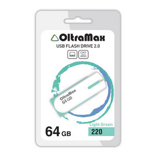 USB  64GB  OltraMax  220  светло зелёный
