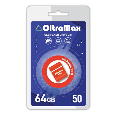 USB  64GB  OltraMax   50  оранжевый/красный