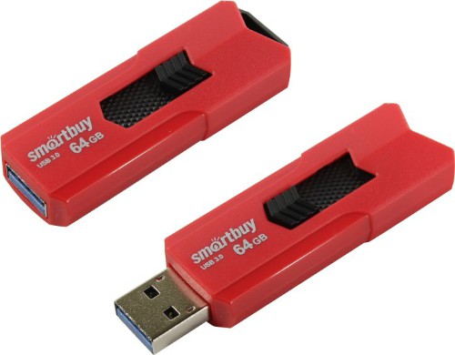 USB 3.0  64GB  Smart Buy  Stream  красный