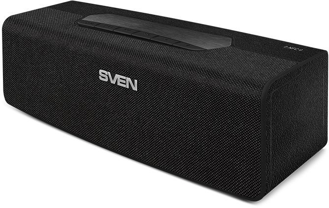 Портативная акустика SVEN АС PS-192 ,16 Вт, TWS, Bluetooth, FM, USB, microSD, NFC, 2400мА*ч, черный