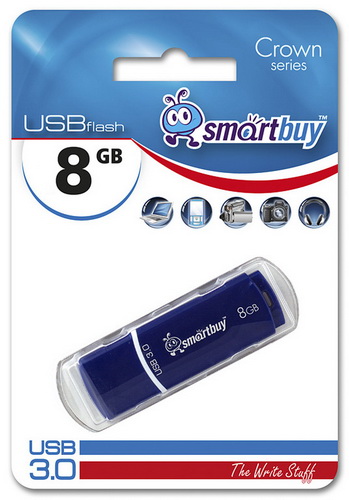USB 3.0  8GB  Smart Buy  Crown  синий