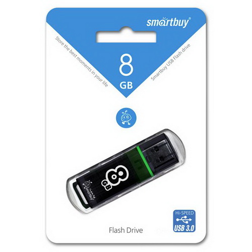 USB 3.0  8GB  Smart Buy  Glossy  темно серый