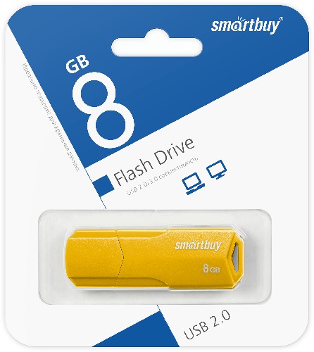 USB  8GB  Smart Buy  Clue  жёлтый