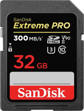 SDHC  32GB  Sandisk Class 10 Extreme Pro UHS-II, U3, V90 (300 Mb/s)