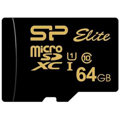MicroSD  64GB  Silicon Power Class 10  Elite Gold (R/W 85 Mb/s) без адаптера
