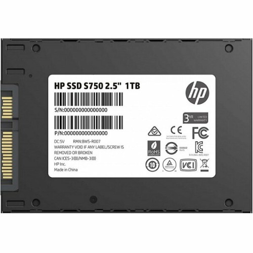 Внутренний SSD  HP  1TB  S750, SATA-III, R/W - 520/560 MB/s, 2.5", TLC 3D NAND