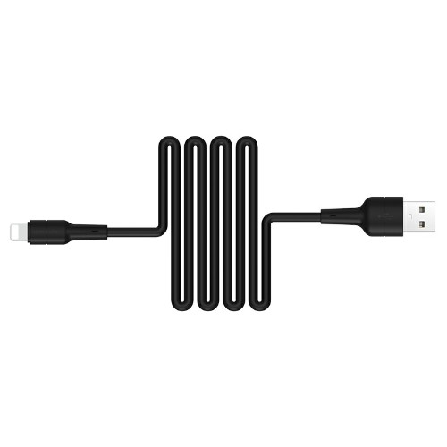 Кабель USB - 8 pin Borofone BX30, 1.0м, круглый, 2.4A, силикон, цвет: чёрный (1/360)