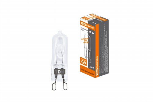 Лампа TDM капсульная галогенная G9 60Вт JCD 230В прозрачная (1/1000)
