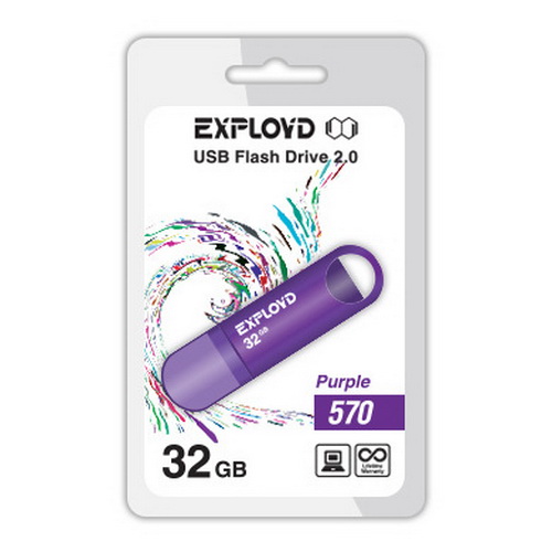 USB  32GB  Exployd  570  пурпурный