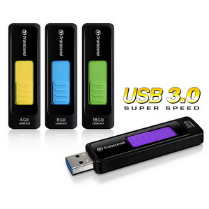 USB 3.0  64GB  Transcend  JetFlash 760  чёрный/голубой