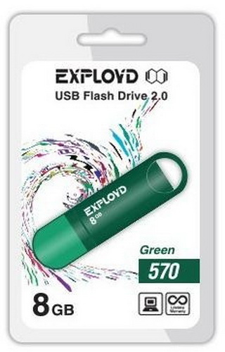 USB  8GB  Exployd  570  зелёный