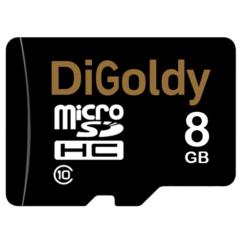 MicroSD  8GB  DiGoldy Class 10 + SD адаптер
