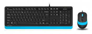 Комплект проводной Клавиатура + Мышь A4TECH Fstyler F1010 клав:черный/синий мышь:черный/синий USB Mu