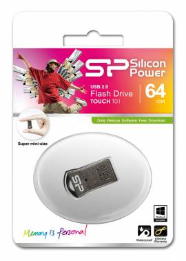 USB  64GB  Silicon Power  Touch T01  серебро