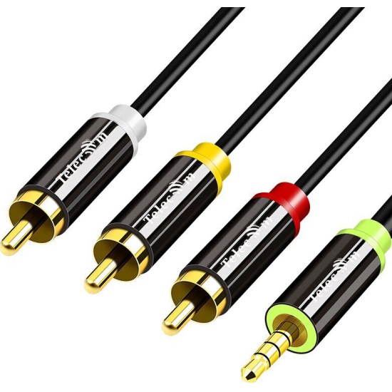 Кабель соединит 3.5 Jack (M)/3 RCA (M), 1.5м, Telecom PRO<TAV4545M-1.5M> (1/125)