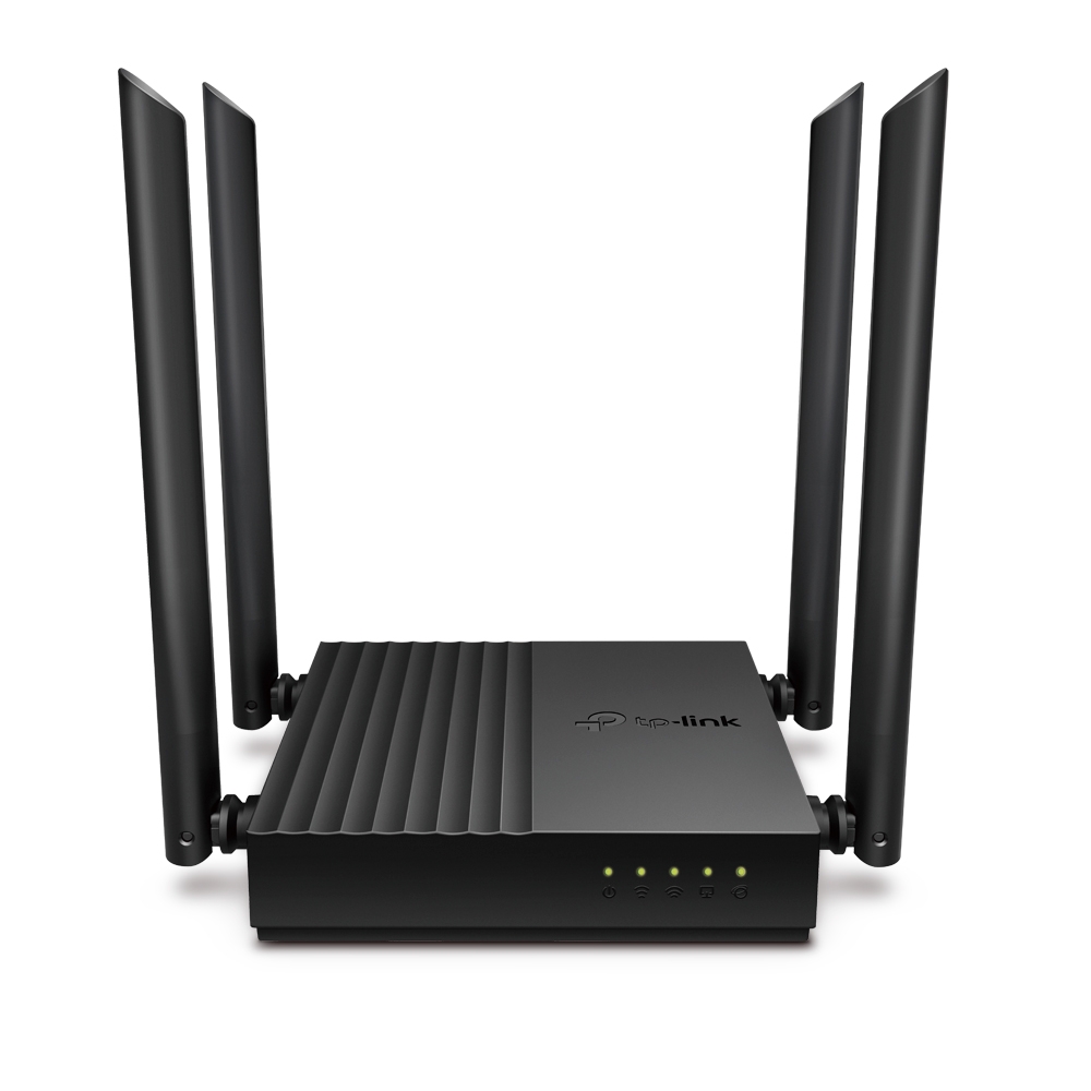 Роутер TP-LINK Archer A64, AC1300, 1Gb WAN, 4x1Gb LAN, 4 антенны, MU-MIMO, приложение Tether, черный