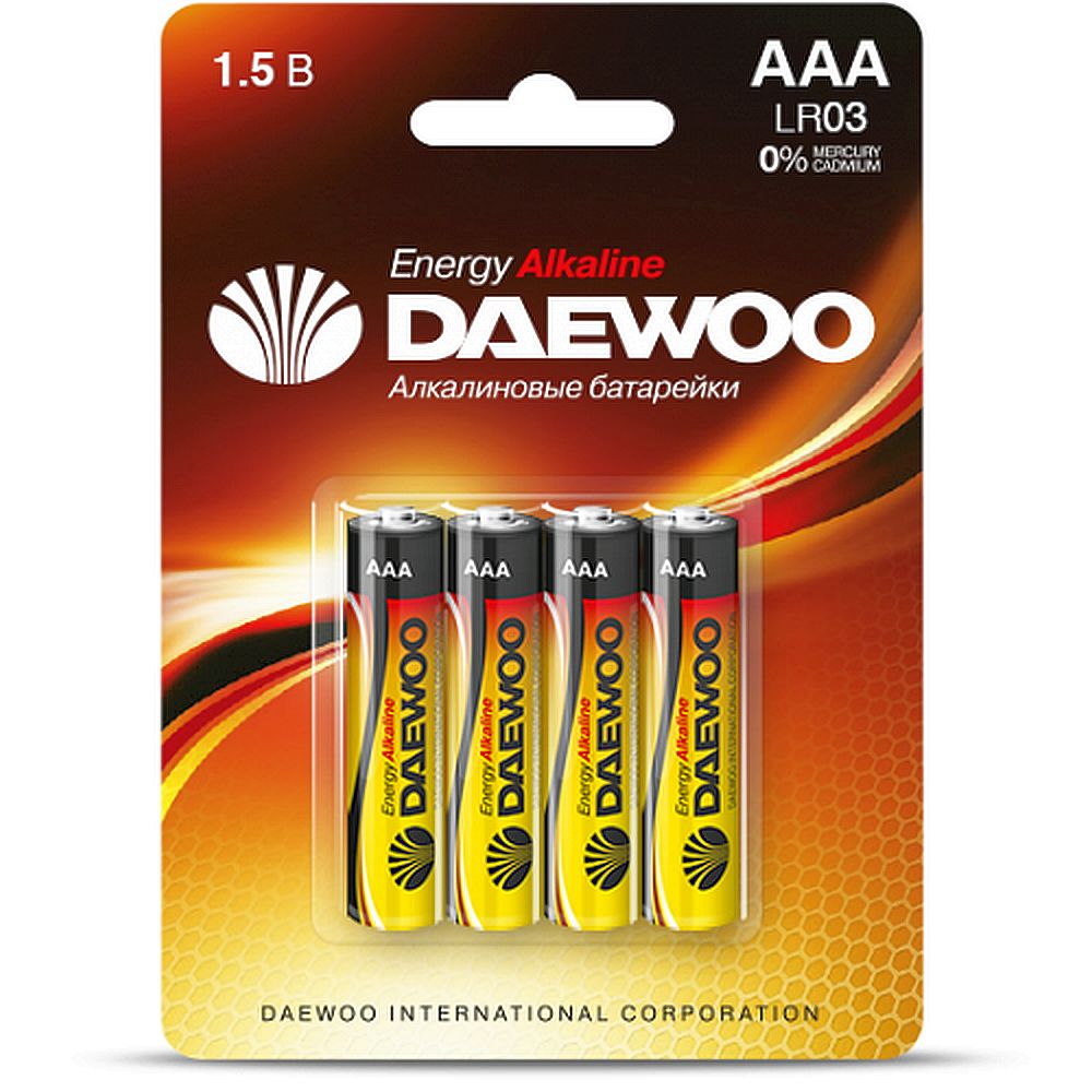 Элемент питания DAEWOO LR03 ENERGY Alkaline (4 бл) (4/40/960)