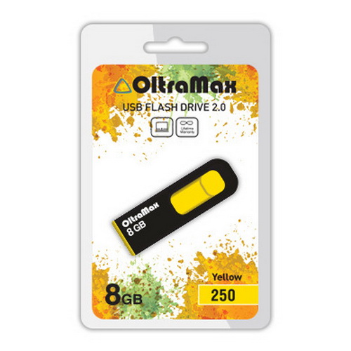 USB  8GB  OltraMax  250  жёлтый