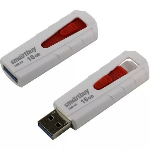USB 3.0  16GB  Smart Buy  Iron  белый/красный