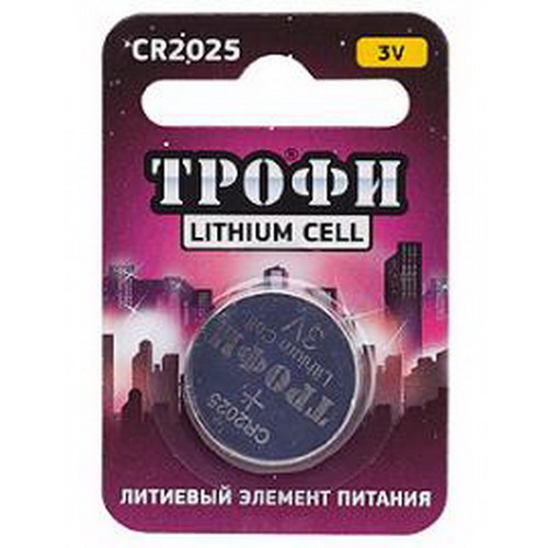 Элемент питания Трофи CR2025-1BL ENERGY POWER Lithium (10/240/38400)