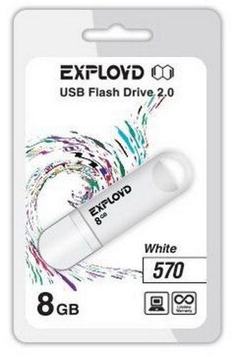 USB  8GB  Exployd  570  белый