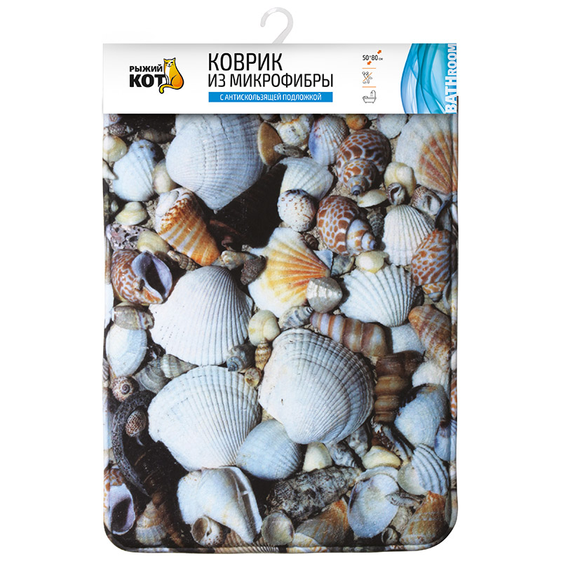 Коврик из микрофибры Mat-Shell "Ракушка", р-р 50*80см (1/18)