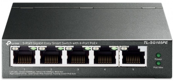 Коммутатор TP-LINK TL-SG105PE 5G 4PoE+ 65W управляемый (1/12)