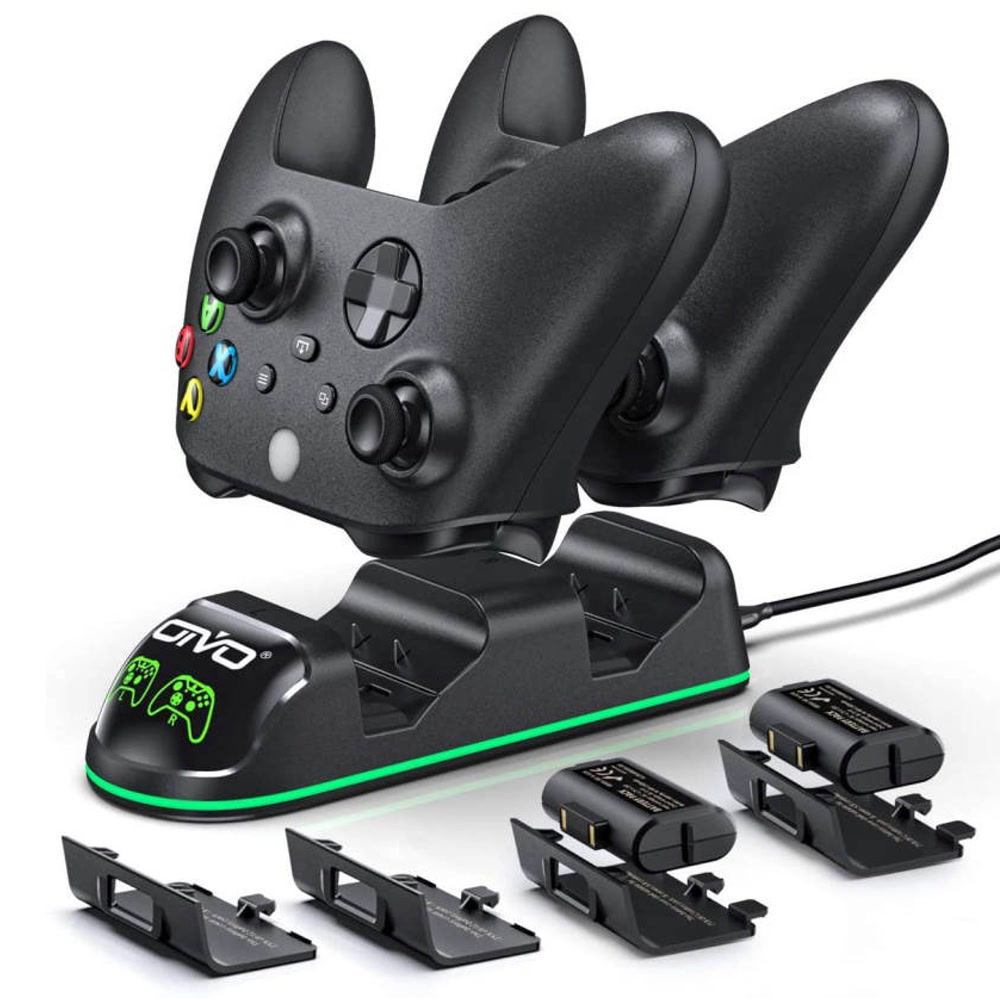 Зарядная станция Xbox Series S/X - Xbox One Charging Dock + 2 АКБ 1300 mAh Black IV-X131 OIVO