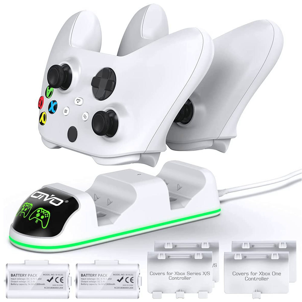 Зарядная станция Xbox Series S/X - Xbox One Charging Dock + 2 АКБ 1300 mAh White IV-X131W OIVO
