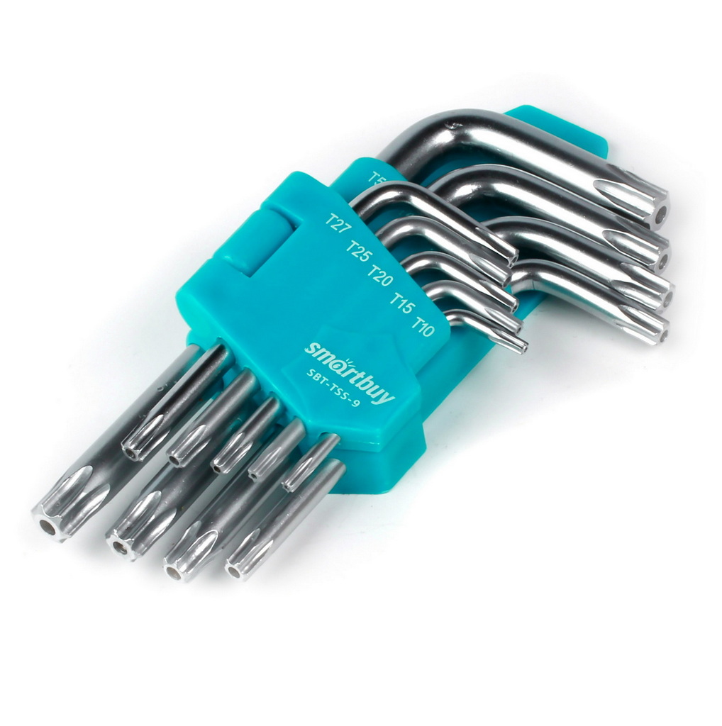 Набор ключей SMARTBUY TORX c отверст., 9шт, TORX:10,15,20,25,27,30,40,50, CR-V (1/48)