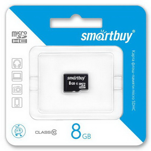 MicroSD  8GB  Smart Buy Class 10 без адаптера