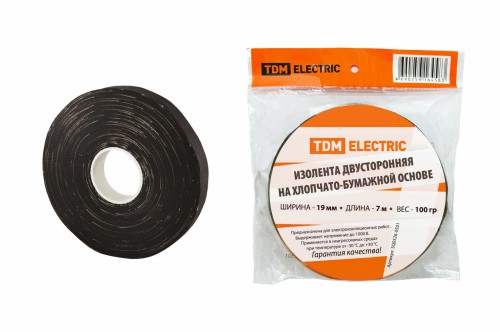 Изолента ХБ 19мм*7м двусторонняя (100 г) TDM (1/100)
