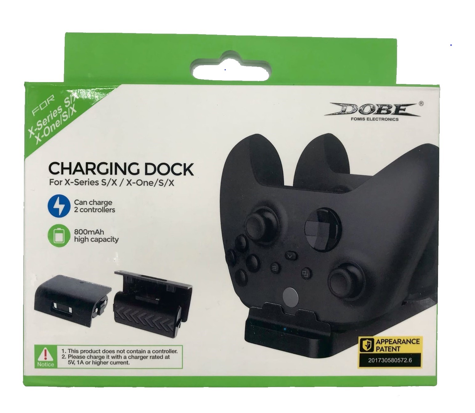 Зарядная станция Xbox Series S/X - Xbox One Dual Charging Dock+2 шт АКБ 800 mAh TYX-532X DOBE
