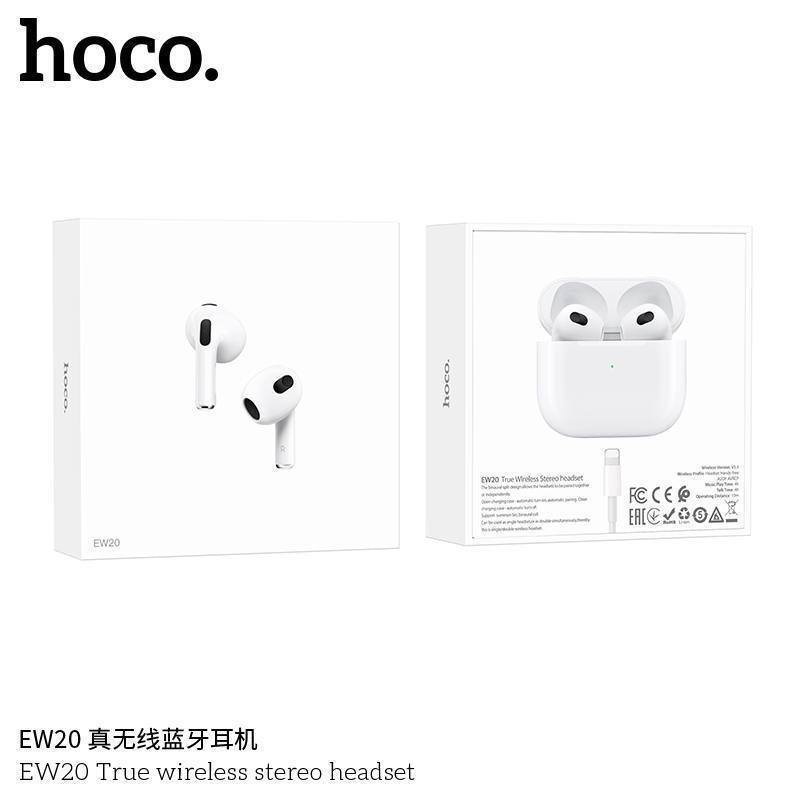 Наушники внутриканальные HOCO EW20, True, Bluetooth, цвет: белый (1/20/200)