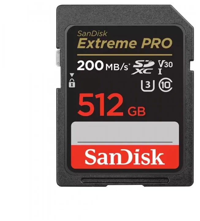 SDXC  512GB  SanDisk Class 10 Extreme Pro V30 UHS-I U3 (200 Mb/s)