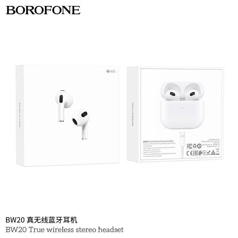 Наушники внутриканальные Borofone BW20, True, Bluetooth, цвет: белый (1/20/120)